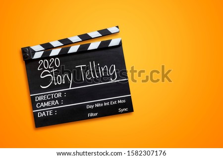 years 2020 story telling text title on film slate Royalty-Free Stock Photo #1582307176