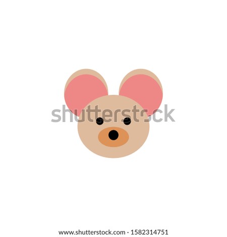 cute mouse face vector illustration. mouse face design template.