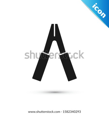 Black Car battery jumper power cable icon isolated on white background.  Vector Illustration