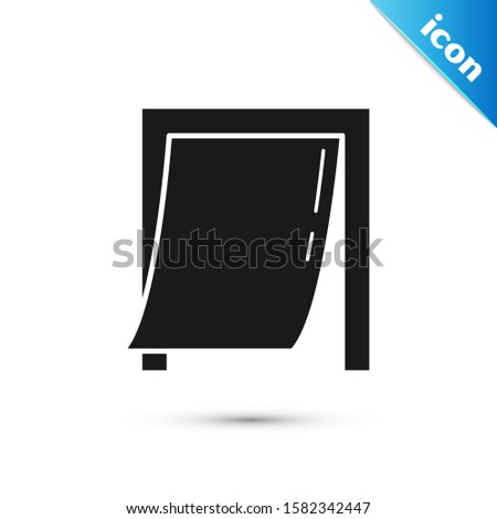 Black Door for pet icon isolated on white background.  Vector Illustration