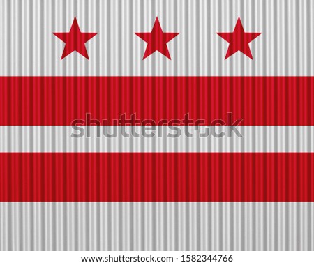 Flag of Washington D.C. on corrugated iron