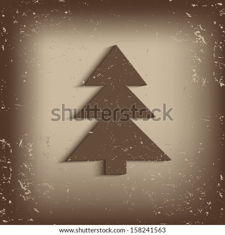 Vintage Christmas Tree - vector illustration