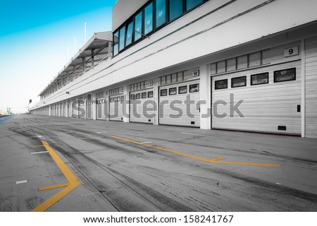 auto-motor racetrack pit stop Royalty-Free Stock Photo #158241767