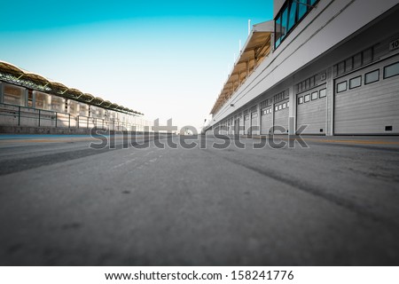 auto-motor speedway garage Royalty-Free Stock Photo #158241776