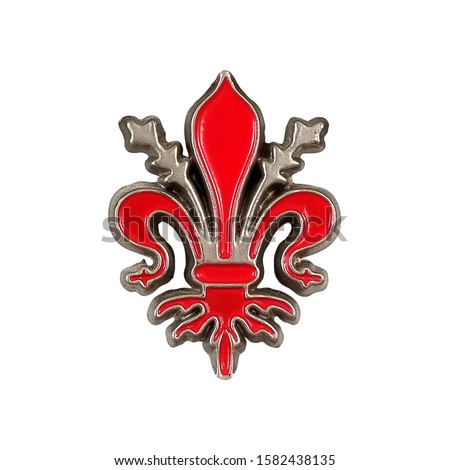 Bourbon french house royal lily isolated on white background. Design element with clipping path
