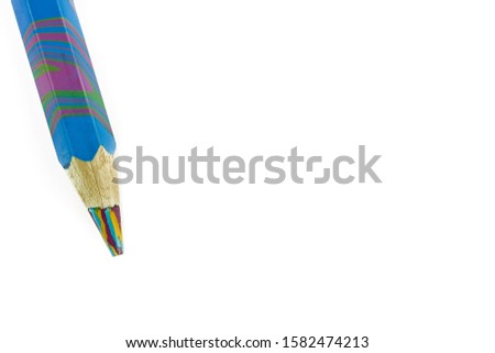 Big color pencil isolated on white