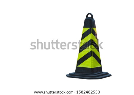 Traffic cone isolated on white background, Clipping path.