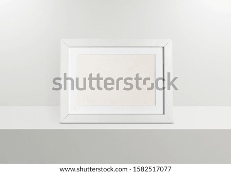 White picture frame mockup. Horizontal layout
