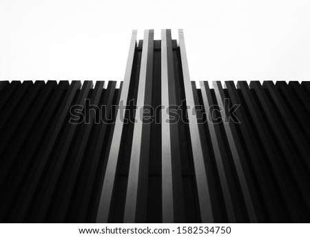 Abstract black and white castle architecture background
