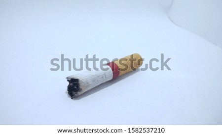 cigarette butts filter background white