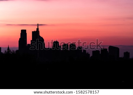 Silhouette of Philadelphia from Belmont Plateau 
