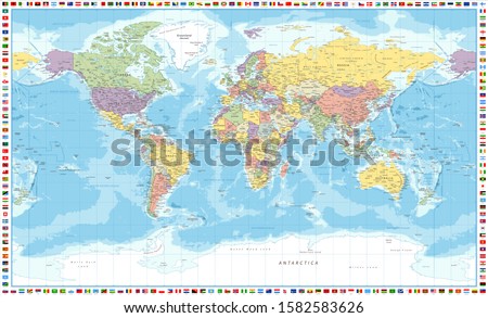 WORLD-MAP-FLAGS Stock Vector Images - Avopix.com