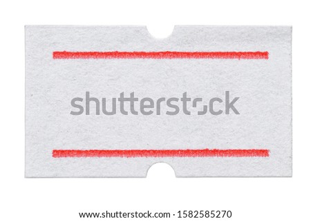 Empty clean price tag sticker with copy space isolated on white background Royalty-Free Stock Photo #1582585270