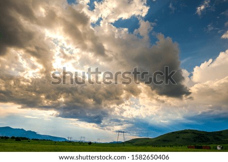 Dramatic storm clouds in the summer