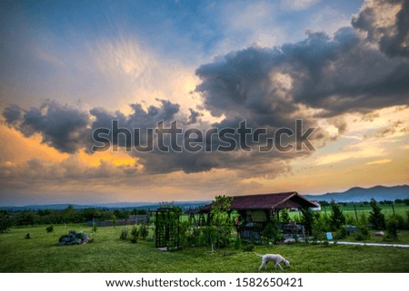 Dramatic storm clouds in the summer