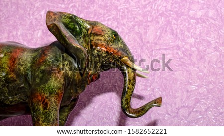miniature figurine elephant made of semi-precious materials 