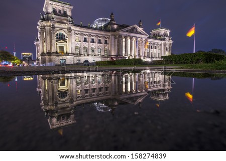 Reichstag Parliament Building in Berlin, Germany  Royalty-Free Stock Photo #158274839