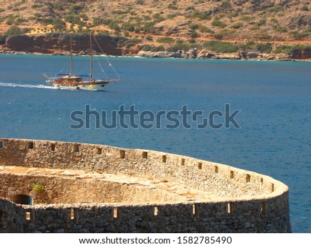 Spinalonga fortress ruins in Crete, Greece