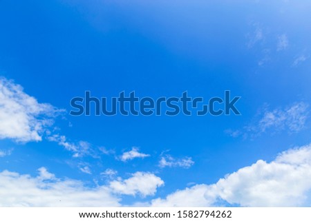 Blue sky and white cloud beautiful in summer. As beauty as heaven, It is the air in the climate or meteorology that has pure ozone oxygen. Good weather day background. Horizon picture with copy space.