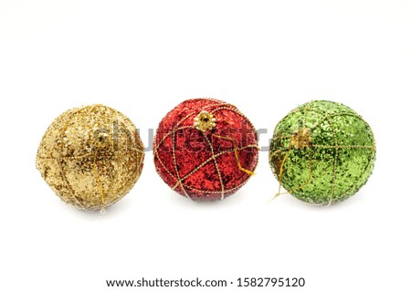 Christmas and New Year ball of shiny color on an isolated white background