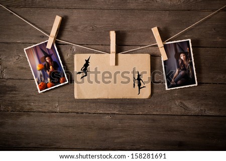 halloween   images on wooden background