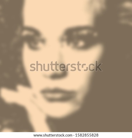 Blur background. Beautiful woman.  Black and White Photography. Matte background. 
