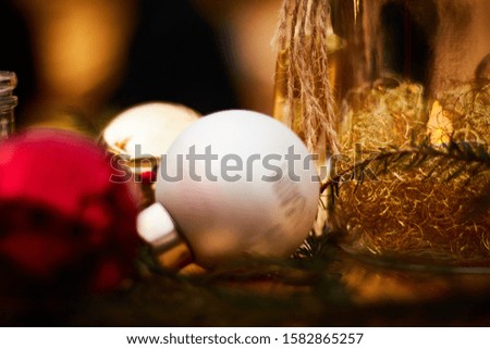 A closeup shot of colorful Christmas decorations
