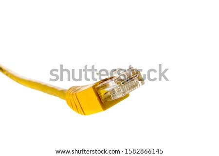 macro closeup of a Local Area Network LAN RJ45 plug