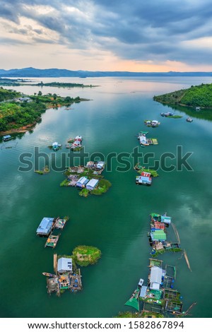 Aerial view of Nam Ka lake, Buon Me Thuot, Dak Lak, Vietnam