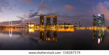 Panorama of Singapore city in the morning Royalty-Free Stock Photo #158287574