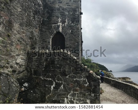 A picture taken at a Scottish Castle during the summer. 