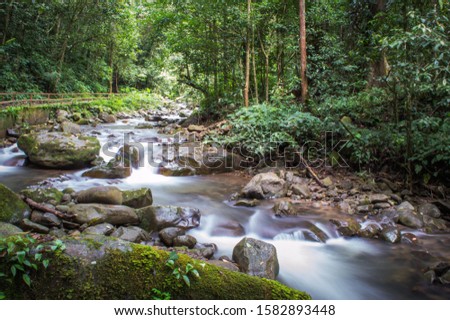 long exposure photography of Mahua river and  Waterfall, Tambunan Sabah