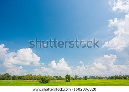 blue sky and white clouds. Freshness of the new day. Bright blue background. Relaxing feeling like being in the sky.Landscape image of blue sky and thin clouds.