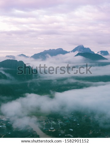 Sunrise Photo of Low Clouds. Ariel Photograph From a Hot Air Balloon.