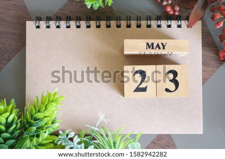May 23, Natural notebook Calendar.