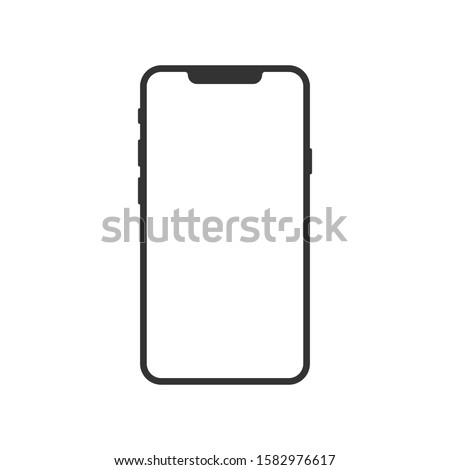 Smartphone blank screen icon in flat style. Mobile phone vector illustration on white isolated background. Telephone business concept. Royalty-Free Stock Photo #1582976617