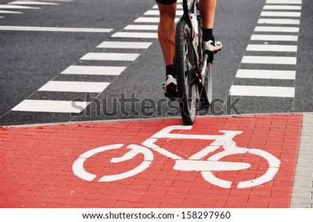 Bicycle road sign and bike rider