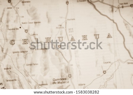 Chihuahua Mexico map background travel