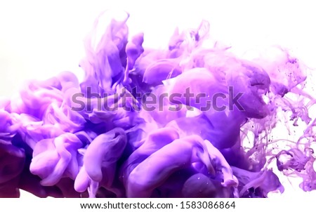 Violet abstract background. Stylish modern purple background. Watercolor ink in water. Powerful explosion of paints on a white background. Cool trending screensaver.