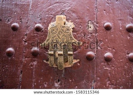 Beautiful Hamsa hand is a talisman on every door in Morocco