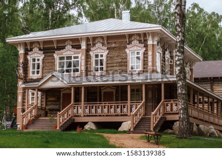 old building
Russian
carved
wooden mansion of merchants