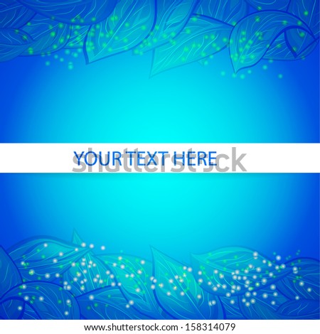 abstract blue background with leaves. EPS 10
