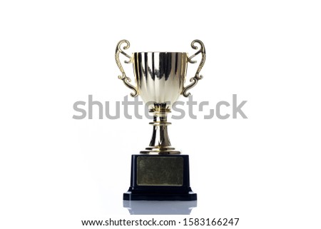 Winner cup and white background