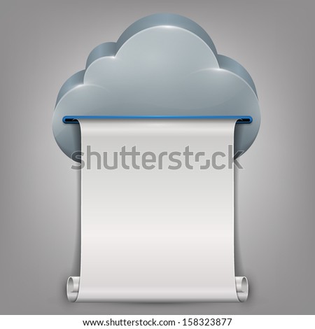 Cloud. Printed paper