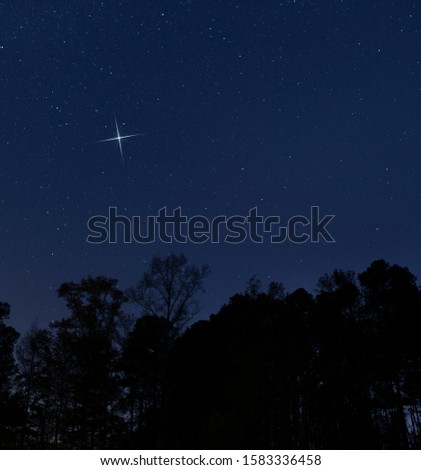 Bright star on Christmas eve near Raeford North Carolina