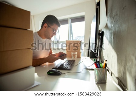 Young Man Working in Delivery service	