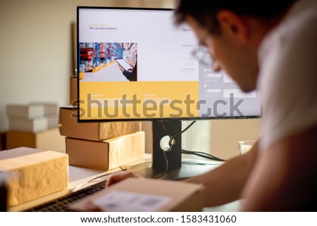Young Man Working in Delivery service	