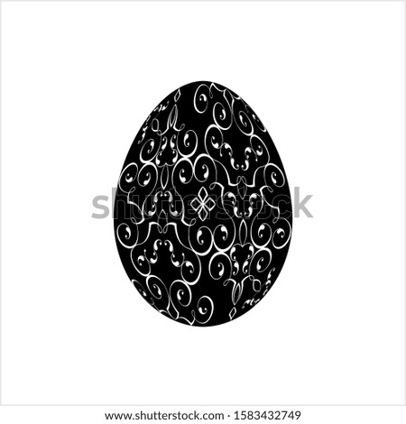 Easter Egg Icon, Ornamental Easter Egg Icon Vector Art Illustration