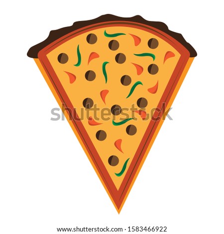 Pizza piece clip art design vector illustration image
