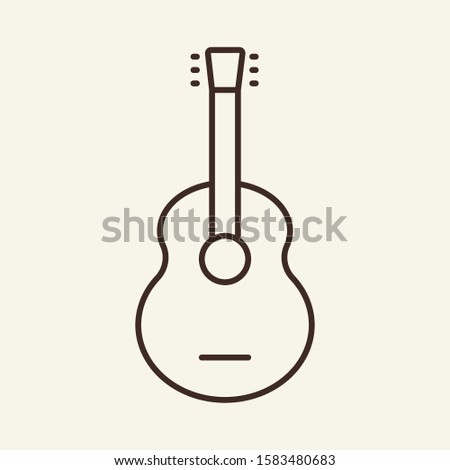 Guitar thin line icon. Concept of musical instrument. Vector illustration symbol elements for web design and apps.